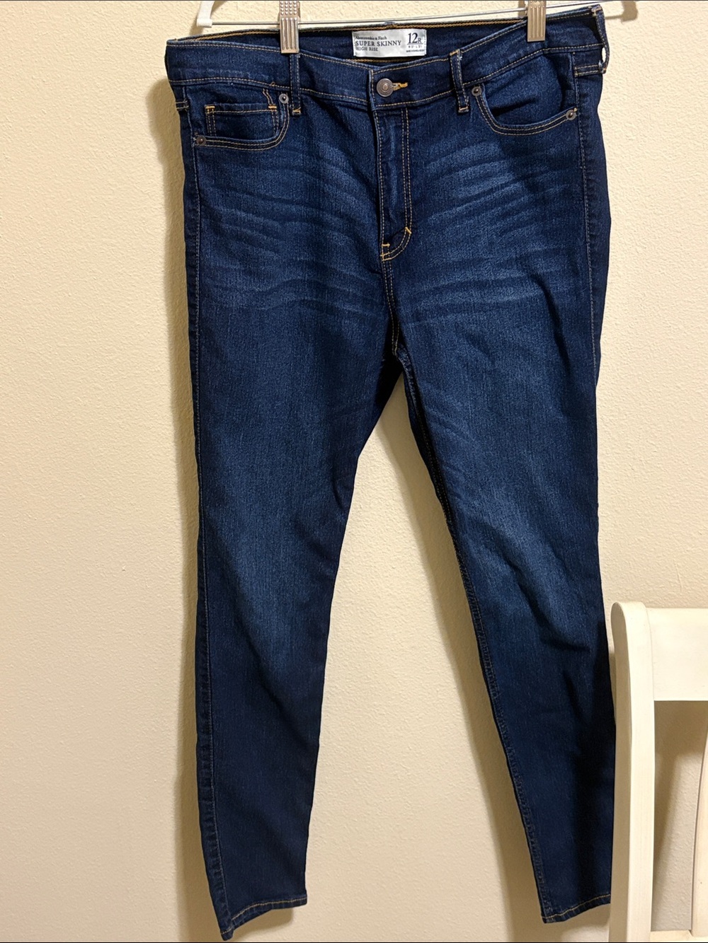 Abercrombie & Fitch Super Skinny High Rise Jeans - Dark Blue Size 12